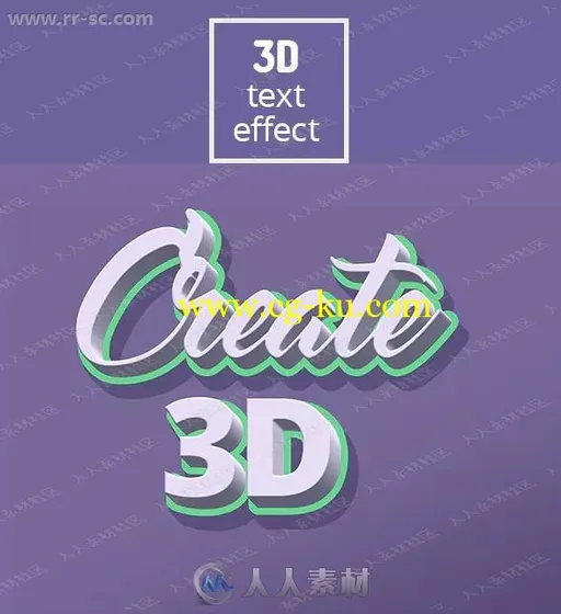 3D效果阴影动画文字特效PSD模版的图片1