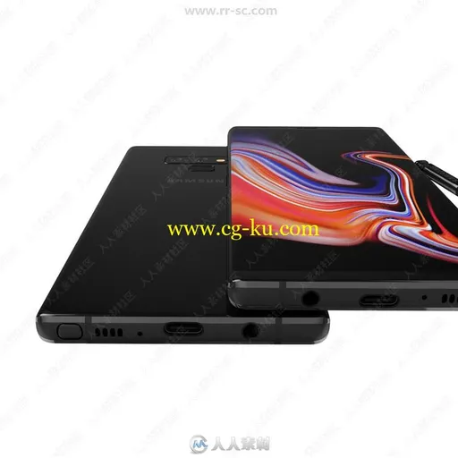 三星Note 9与苹果Iphone  XS Max手机全颜色3D模型合集的图片3
