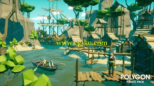 大型海盗风格游戏物资环境3D模型UE4游戏素材资源的图片1