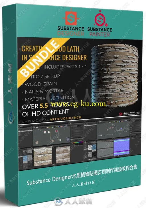 Substance Designer木质植物贴图实例制作视频教程合集的图片3