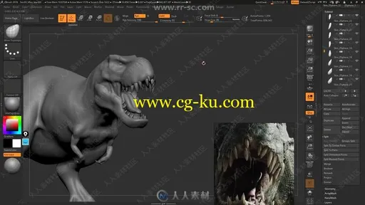 ZBrush超逼真恐龙雕刻大师级训练视频教程的图片3