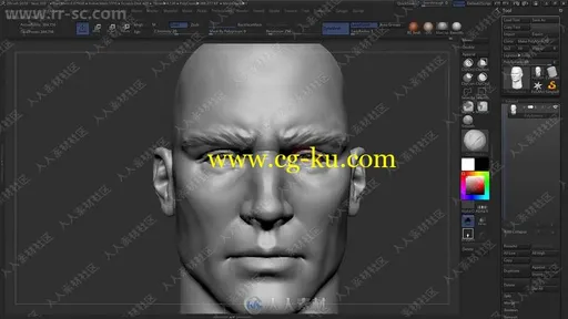 ZBrush逼真男性面部头部实例雕刻制作视频教程的图片3