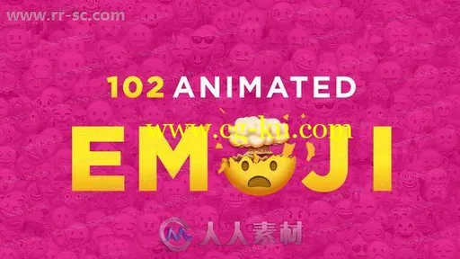 102组可爱Emoji社交软件表情包特效AE模板的图片1