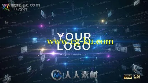 科技感数据库线码集成logo动画演绎AE模板的图片1