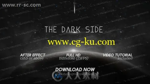 黑暗星球流星粒子萦绕标题动画AE模板的图片1