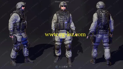 特种部队士兵迷彩服UE4游戏素材资源的图片1