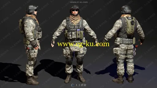 特种部队士兵迷彩服UE4游戏素材资源的图片3