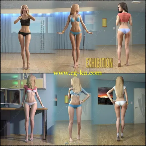 100组性感女性pose姿势3D模型合集的图片3