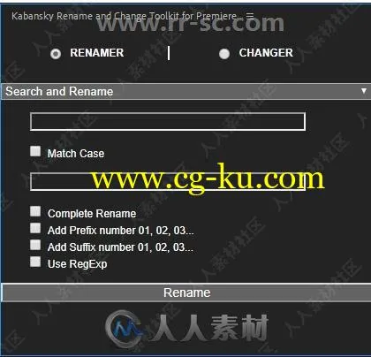 Rename and Change Toolkit批量重命名PR插件V1.0版的图片3