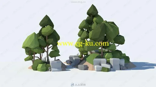 岩石植被低聚3D模型合集的图片2