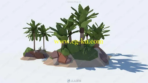 岩石植被低聚3D模型合集的图片3