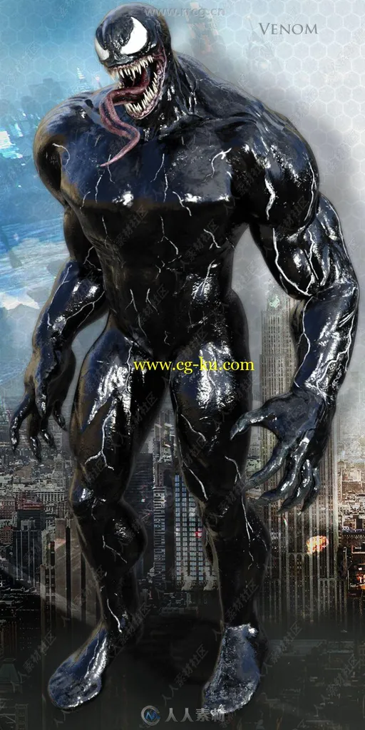 漫威英雄毒液Venom角色3D模型的图片1