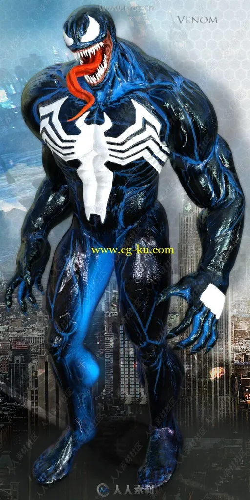 漫威英雄毒液Venom角色3D模型的图片2