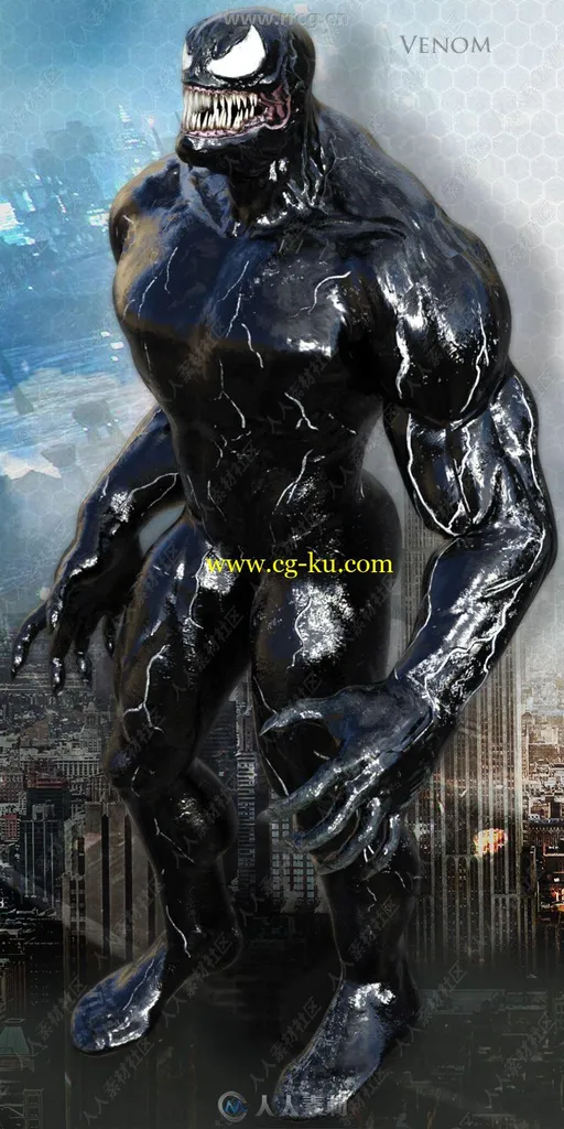 漫威英雄毒液Venom角色3D模型的图片3