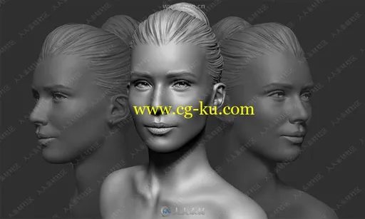 ZBrush逼真女性面孔实例制作视频教程的图片1