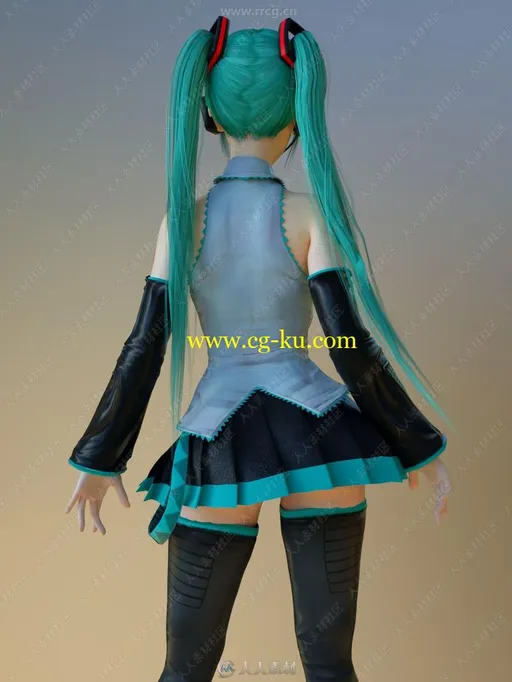 初音未來Miku角色服饰头发等3D模型的图片1