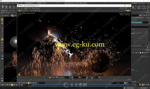 Houdini中粒子火花与照明特效实例制作视频教程的图片2