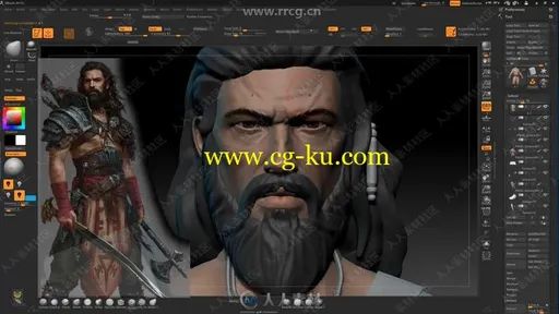 Zbrush游戏男性武士角色雕刻制作完整流程视频教程的图片2