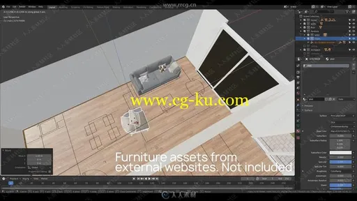 Blender 2.8室内家具后期渲染技术视频教程的图片3