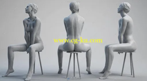16组经典女性人体姿势雕刻级3D模型合集的图片3