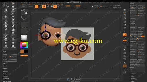 ZBrush卡通游戏角色头像雕刻绘制视频教程的图片2