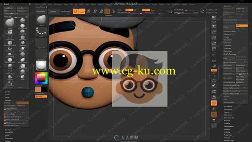 ZBrush卡通游戏角色头像雕刻绘制视频教程的图片3