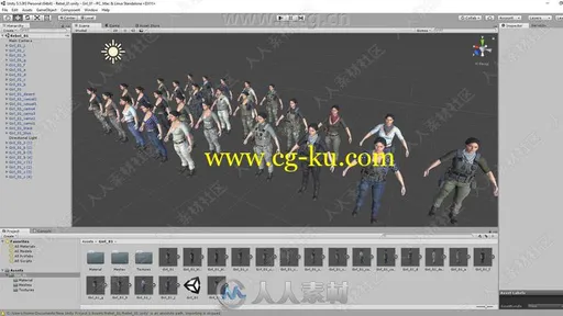 女性战士角色与装备等3D模型Unity游戏素材资源的图片3