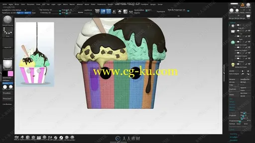 ZBrush冰激凌卡通概念角色制作视频教程的图片2