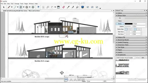 SketchUp 2019建筑构建细节设计训练视频教程的图片2