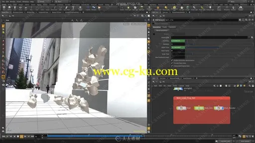 Houdini墙壁粉碎落石逼真特效制作频教程的图片2