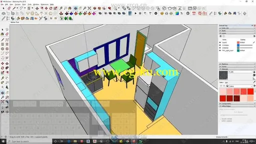 Sketchup与Vray Next逼真厨房建模渲染视频教程的图片1