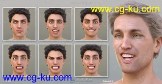31组夸张有趣面部表情3D模型合集的图片2