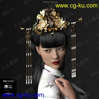 9套中国古代宫廷头饰珠宝手势发行3D模型合集的图片2