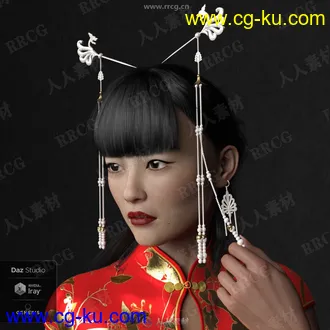 9套中国古代宫廷头饰珠宝手势发行3D模型合集的图片3