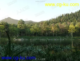 超唯美林中小湖自然景观场景3D模型合集的图片2