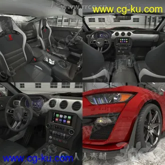 超精细跑车Shelby GT500内外部结构细节3D模型合集的图片3