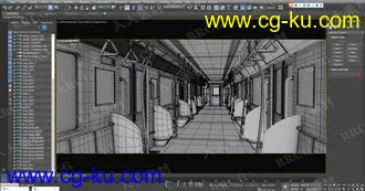 超精致地铁内部细节完整渲染场景3D模型的图片2