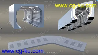 科幻太空走廊城市景观3D模型合集的图片2