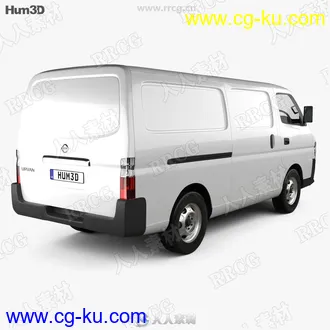 日产面包车Nissan Urvan 2007 Panel汽车3D模型的图片2