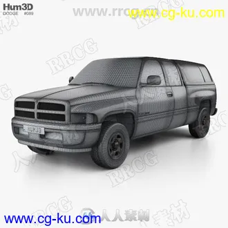 道奇Dodge Ram 1500皮卡真实汽车3D模型的图片1