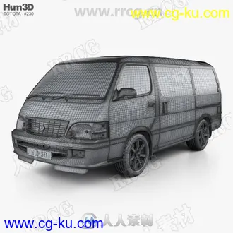 丰田Toyota Hiace Passenger Van海狮面包车真实汽车3D模型的图片2