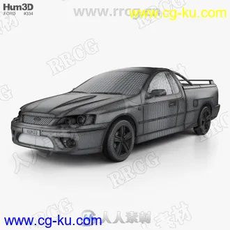 福特猎豹Ford Falcon Ute XR8真实汽车高质量3D模型的图片1