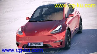 特斯拉Tesla Model Y 2021真实汽车高质量3D模型的图片1