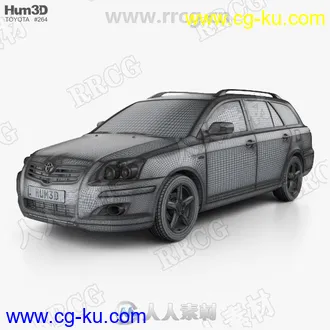 丰田Toyota Avensis wagon旅行车真实汽车高质量3D模型的图片3