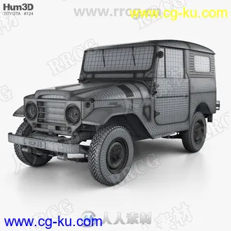 丰田陆地巡洋舰Toyota Land Cruiser hardtop吉普车真实汽车高质量3D模型的图片3