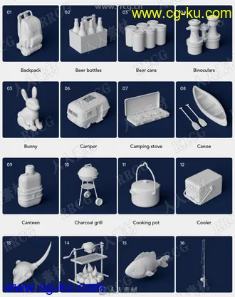 家庭工具包户外探险包高质量3D模型合集的图片1