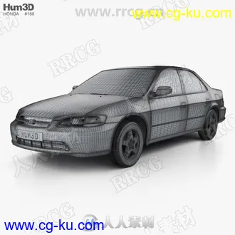 本田雅阁Honda Accord 1998老款真实汽车高质量3D模型的图片2