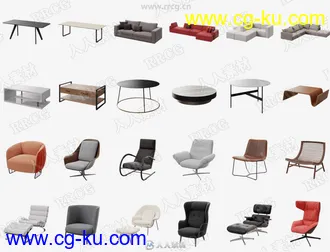 31组实用椅子沙发家具高质量3D模型的图片3