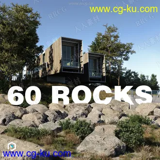 60组超逼真高分辨率岩石3D模型与纹理贴图合集 38GB的图片3