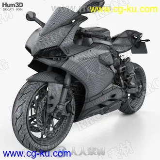 杜卡迪Ducati 1199 Panigale真实摩托车高质量3D模型的图片1